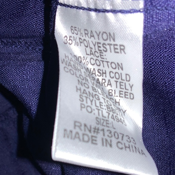 Makk blue smocked tiered sundress Sz L tie shoulder straps lace trim New - Picture 5 of 5